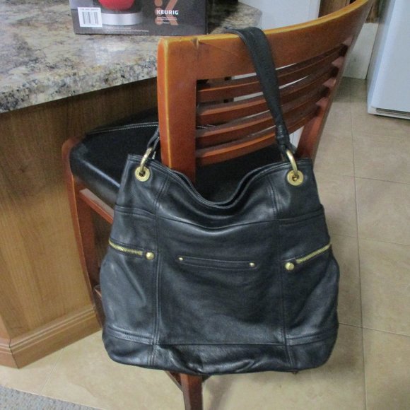 B Makowsky Black Leather Hobo - Picture 5 of 11